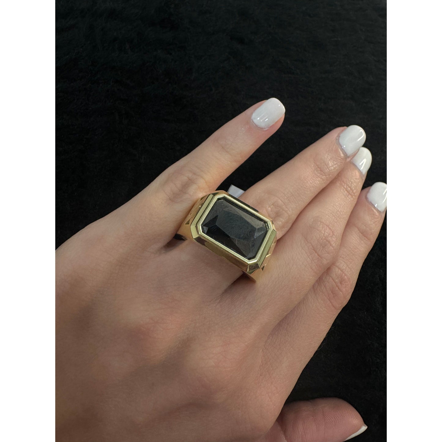 10K Black Stone Ring