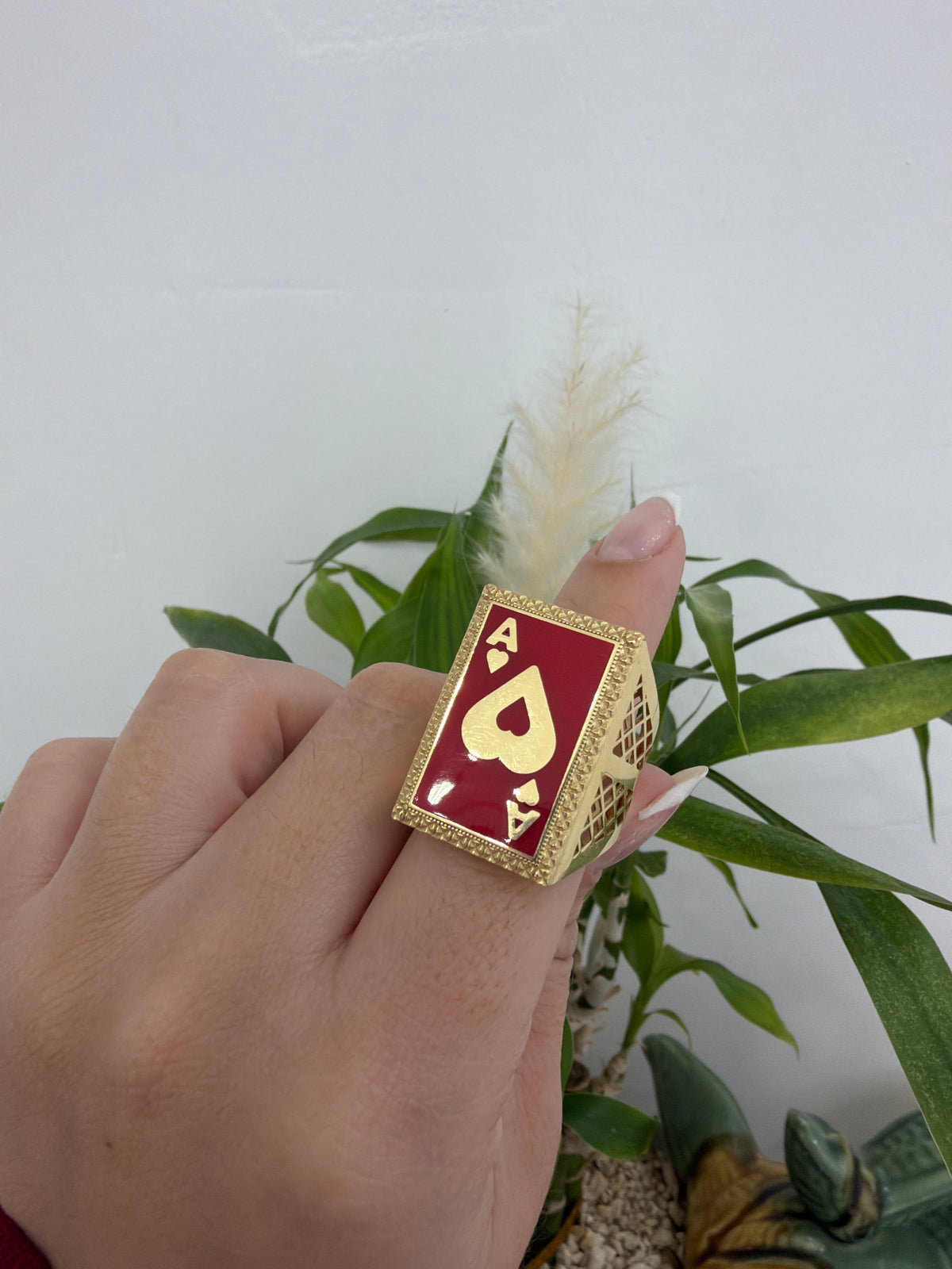 14k card ring