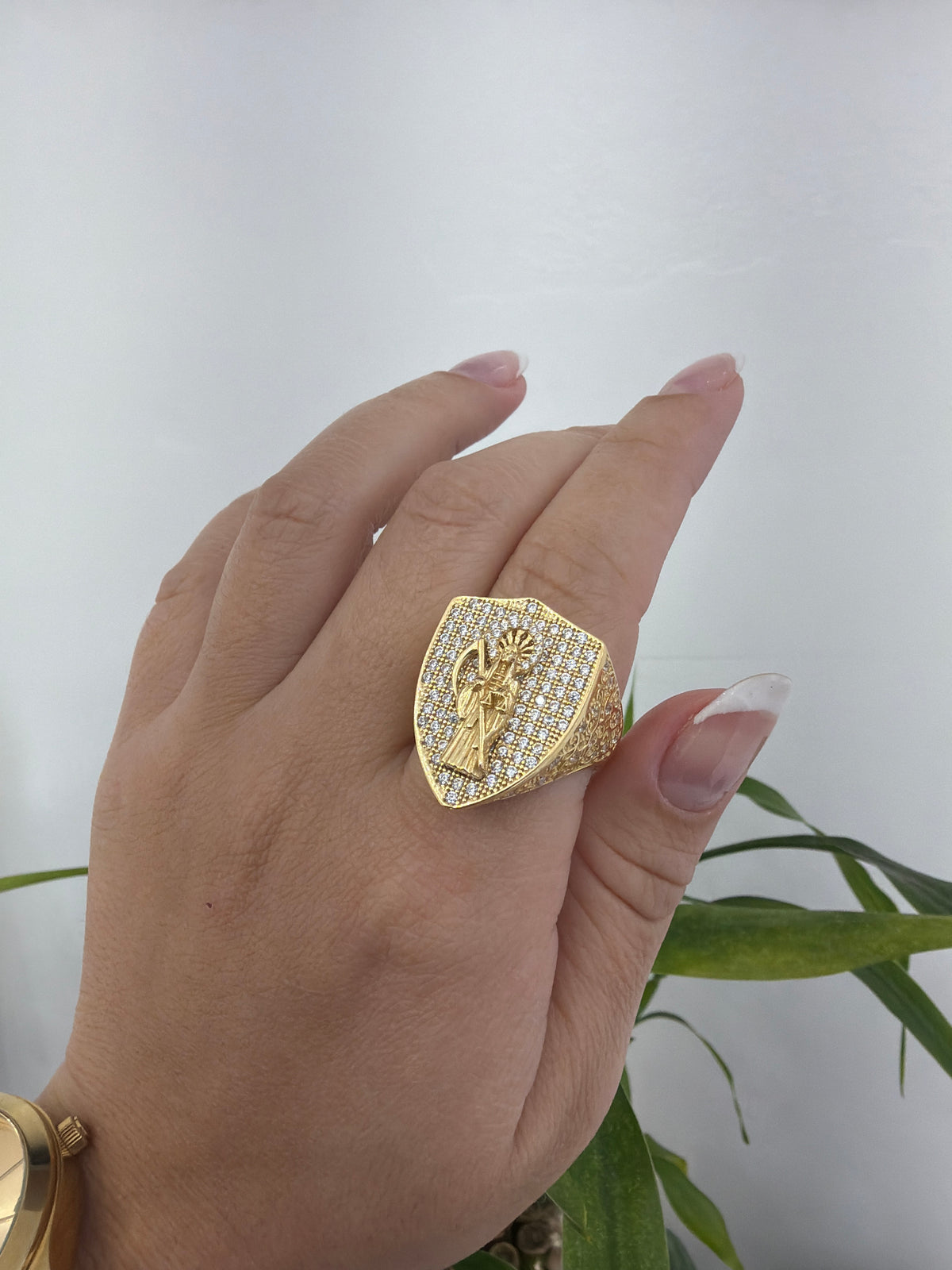 14k Santa muerte ring