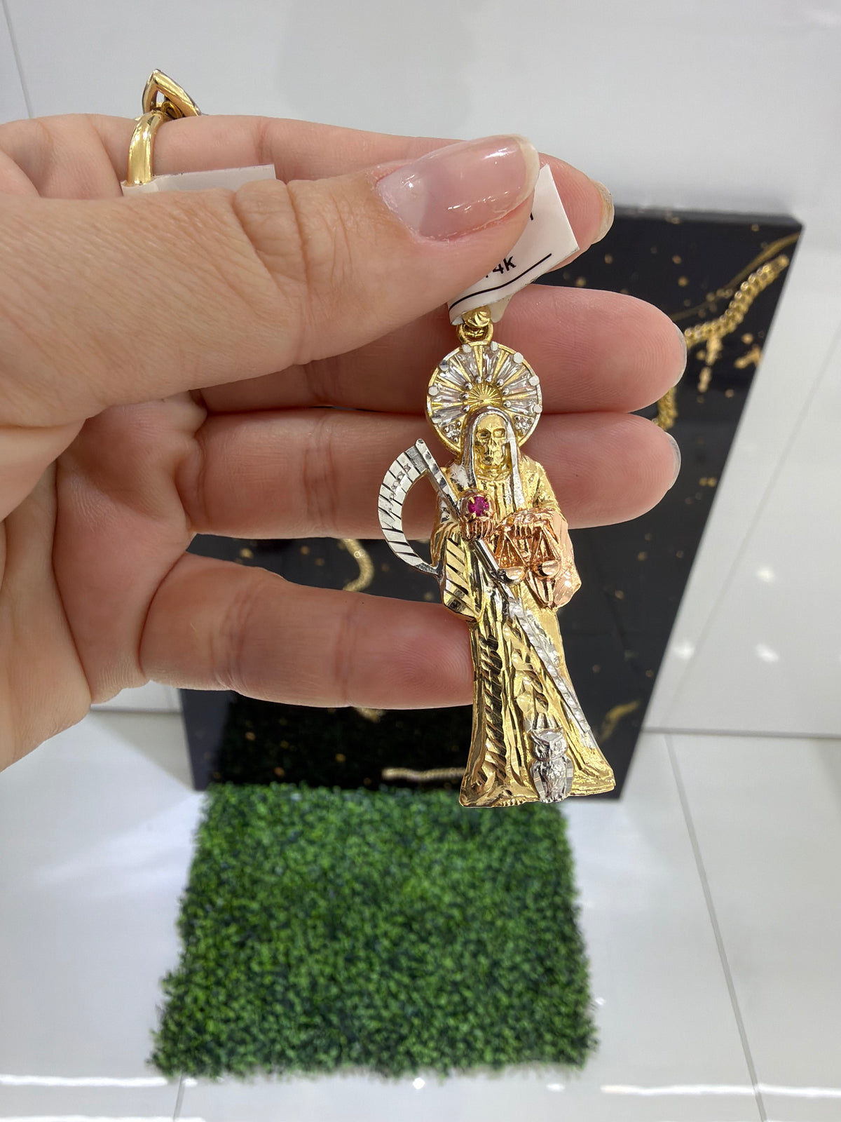 14k Santa muerte charm