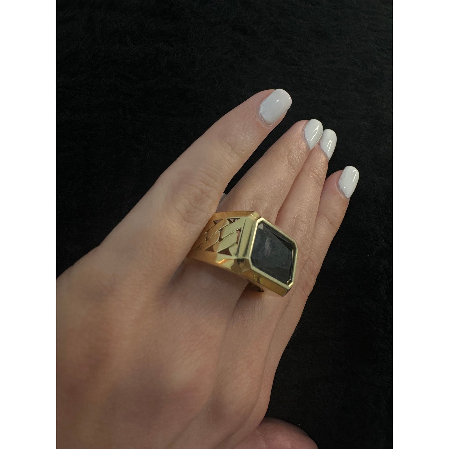 10K Black Stone Ring