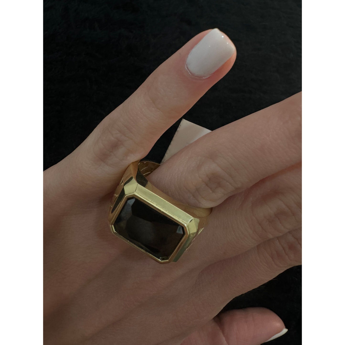 10K Black Stone Ring