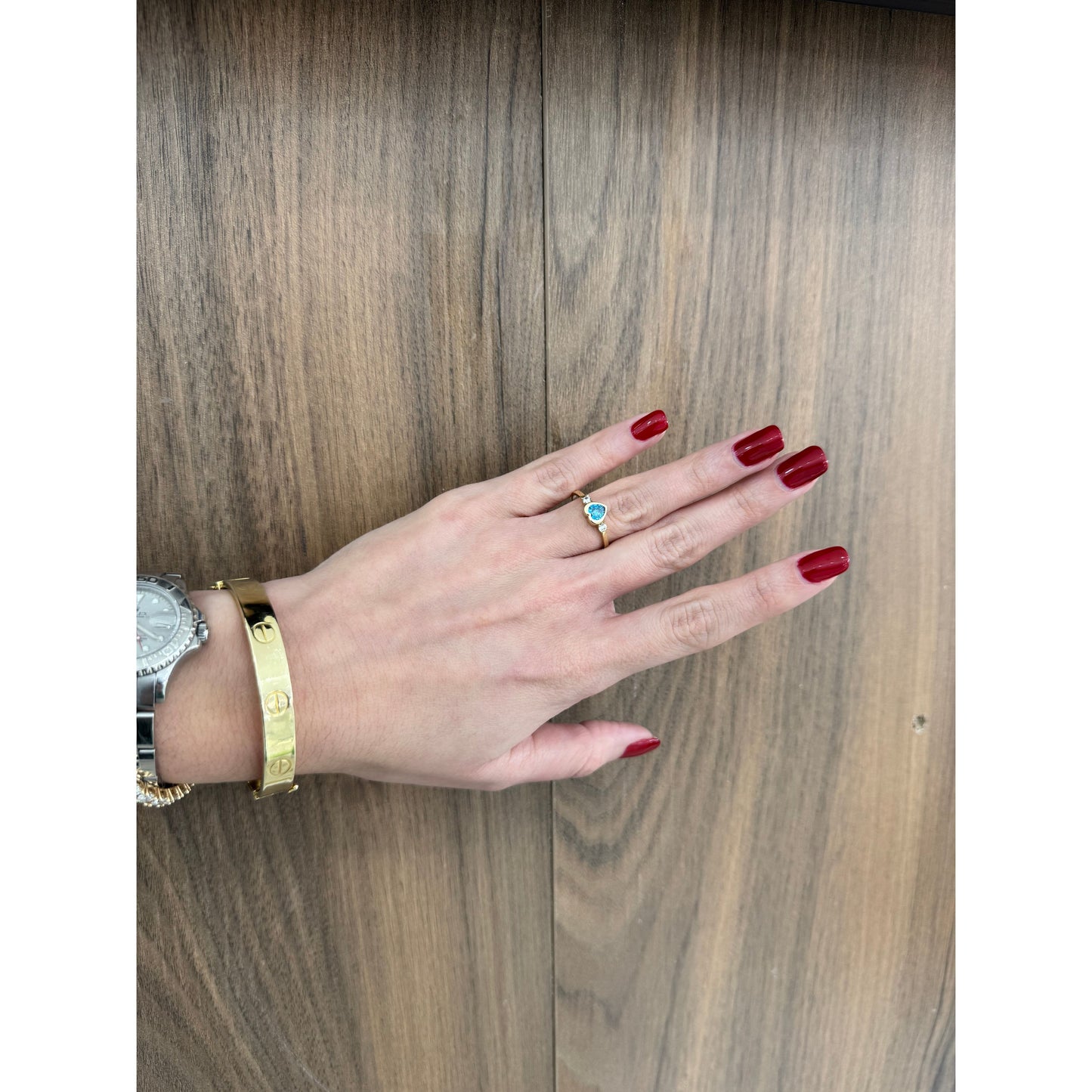 14K Light Blue Ring