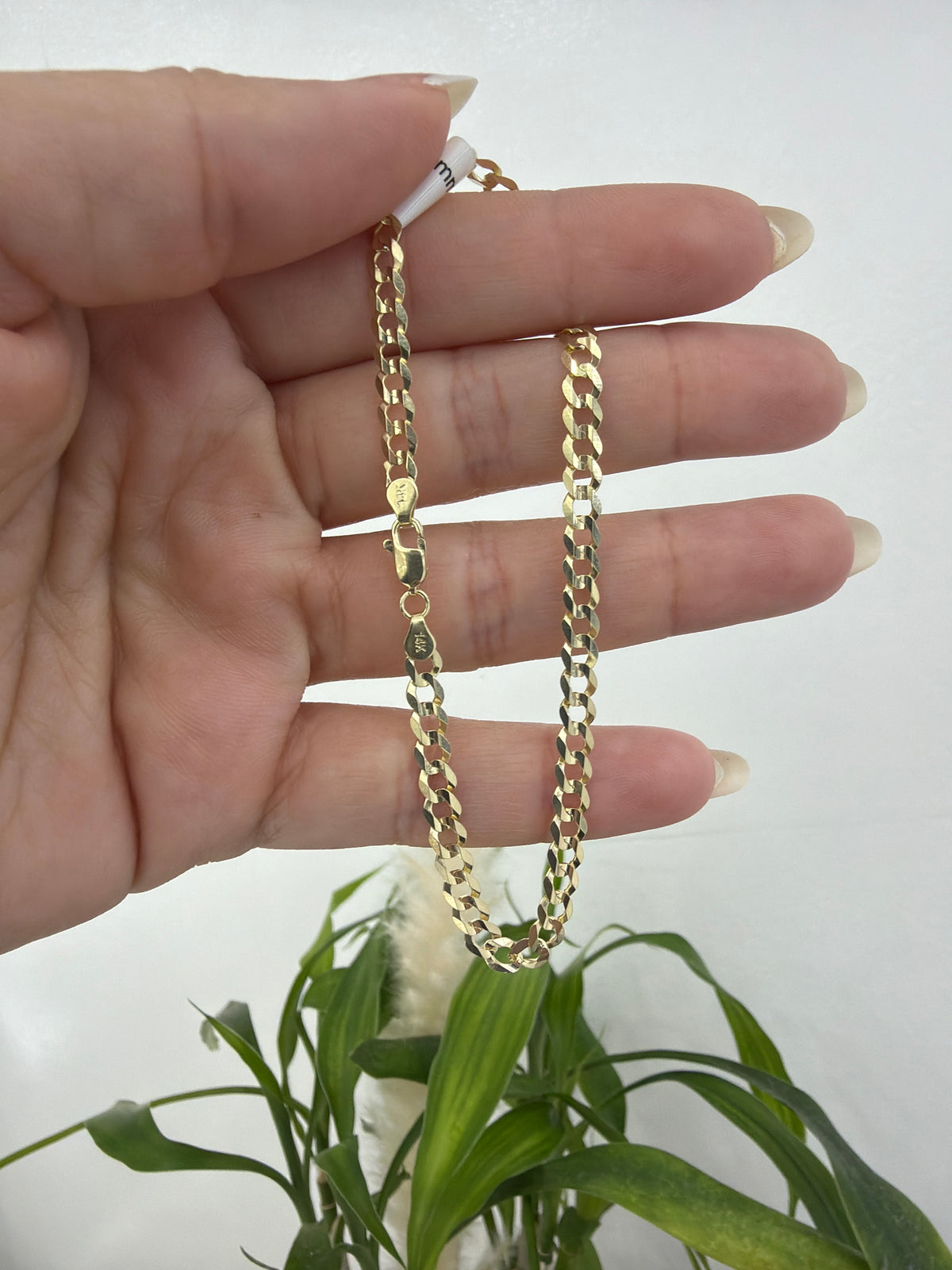 14k 4.5mm corte brillo bracelet