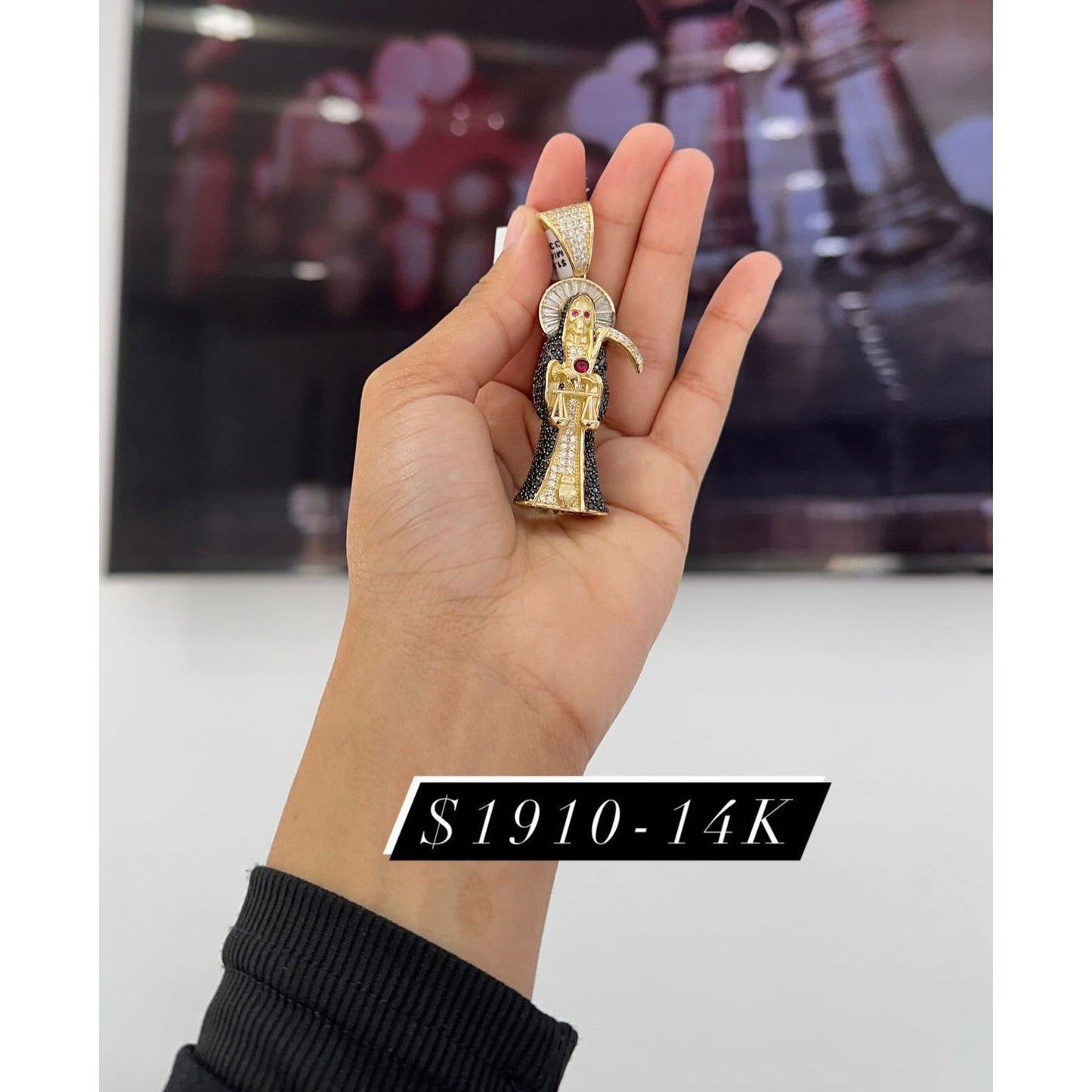 14K Santa Muerte Charm