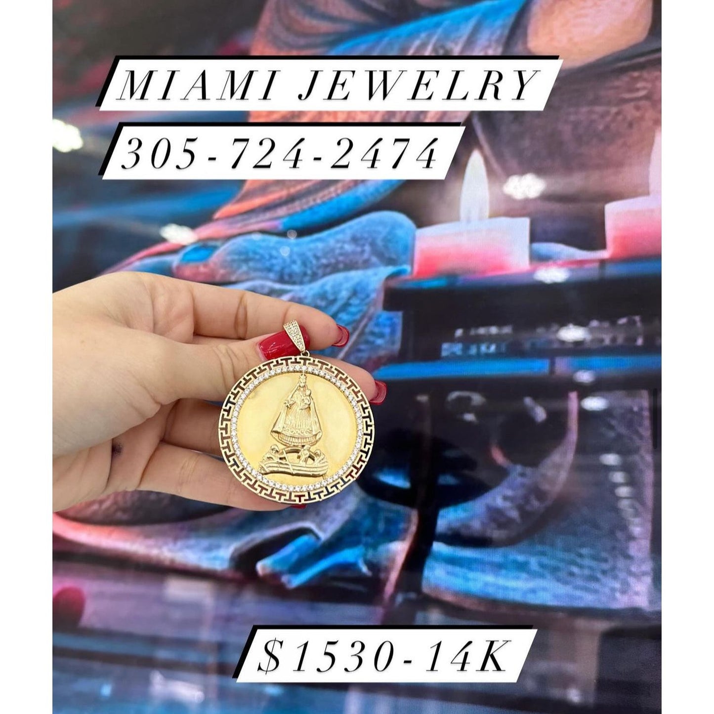 14K Virgin Mary Charm