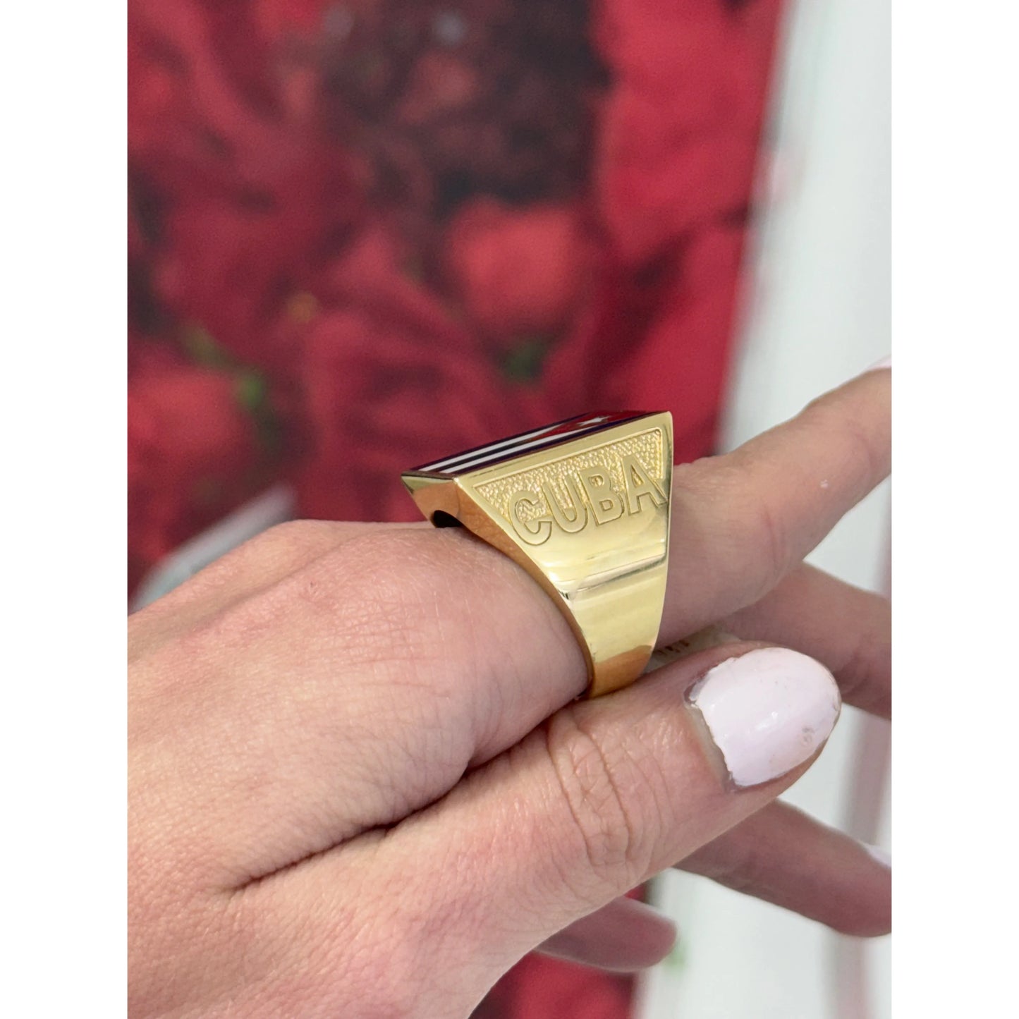 14K Cuban Flag Ring