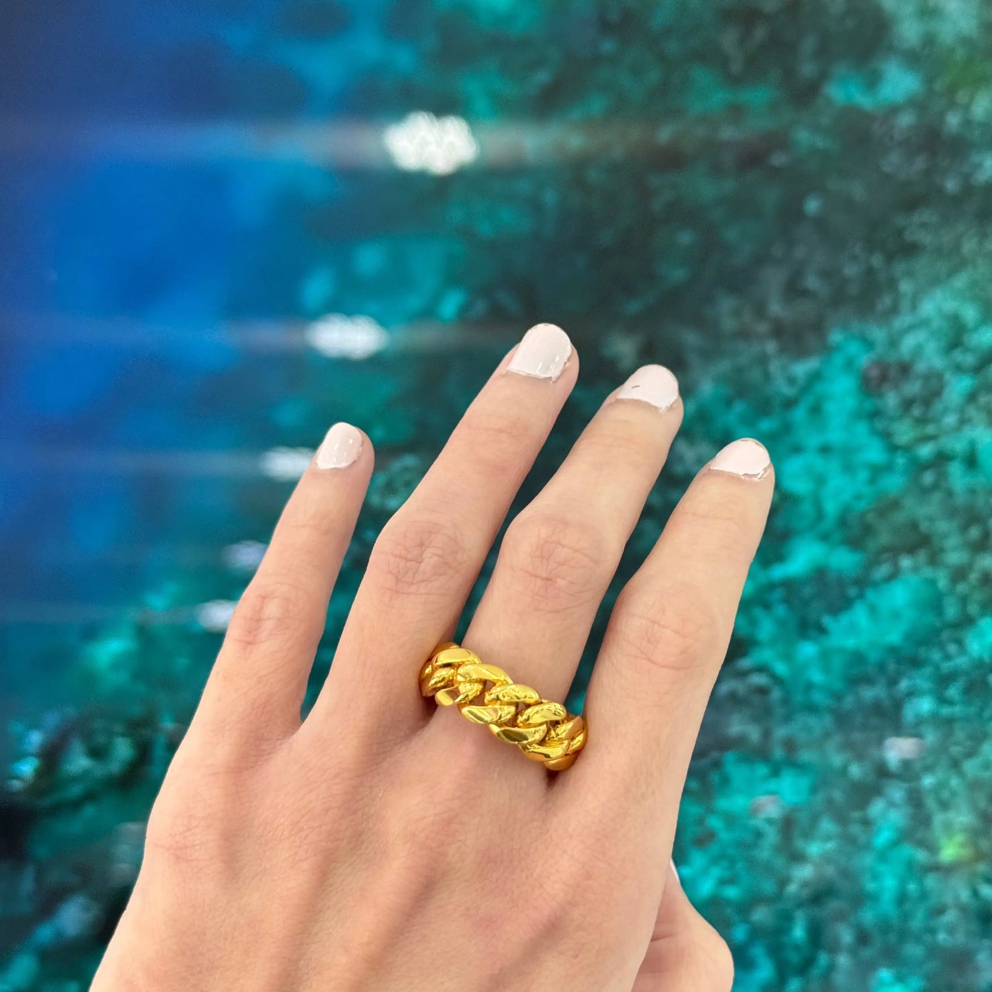 10K Cuban Link Ring Miami Jewelry