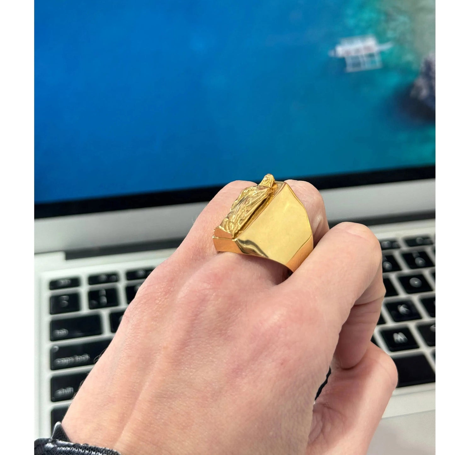 10K Solid Virgen Ring Miami Jewelry