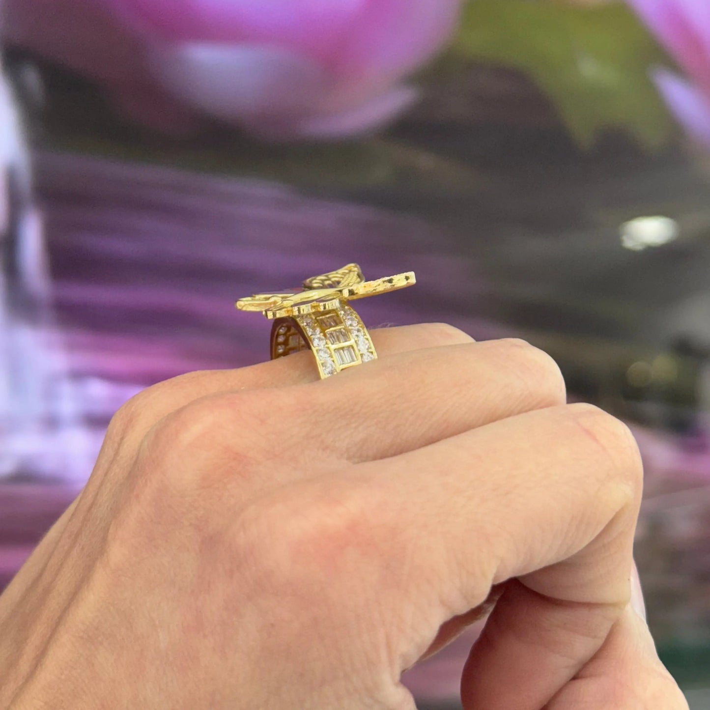 14K Butterfly Ring Miami Jewelry