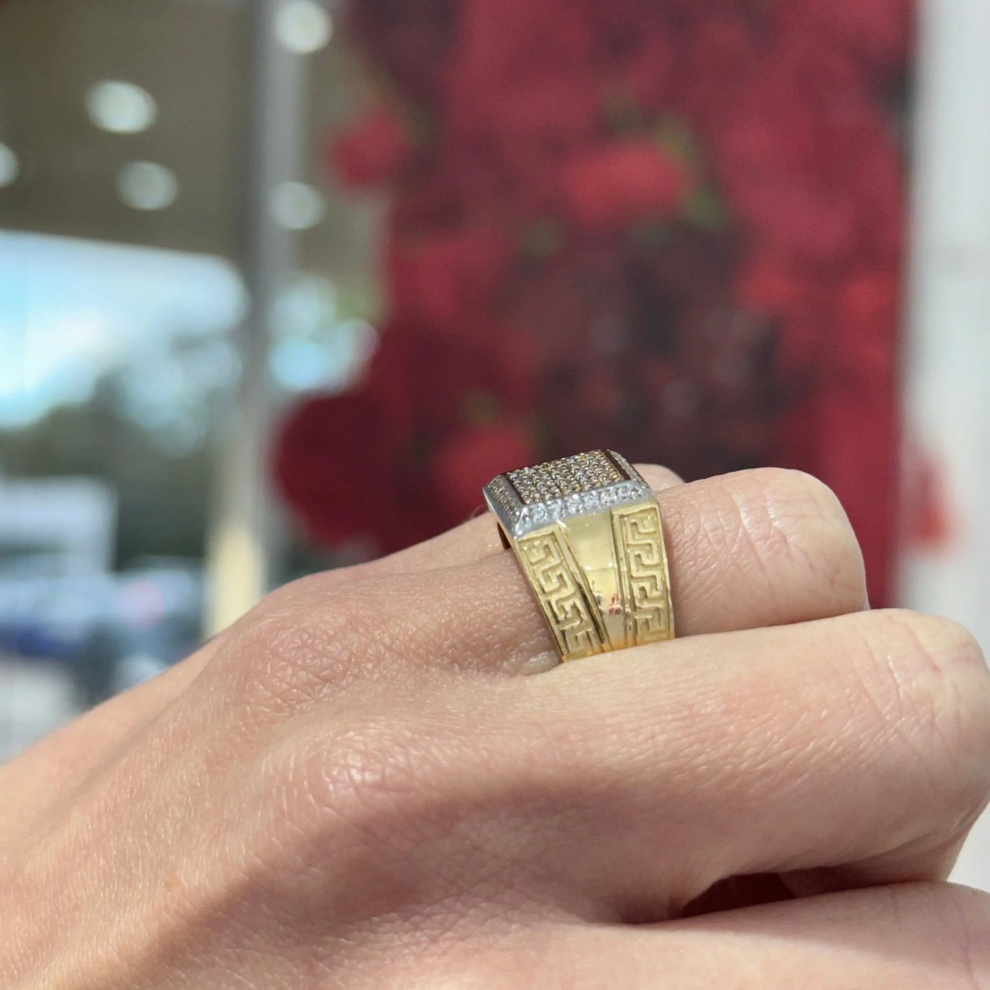 14K Square Ring Miami Jewelry