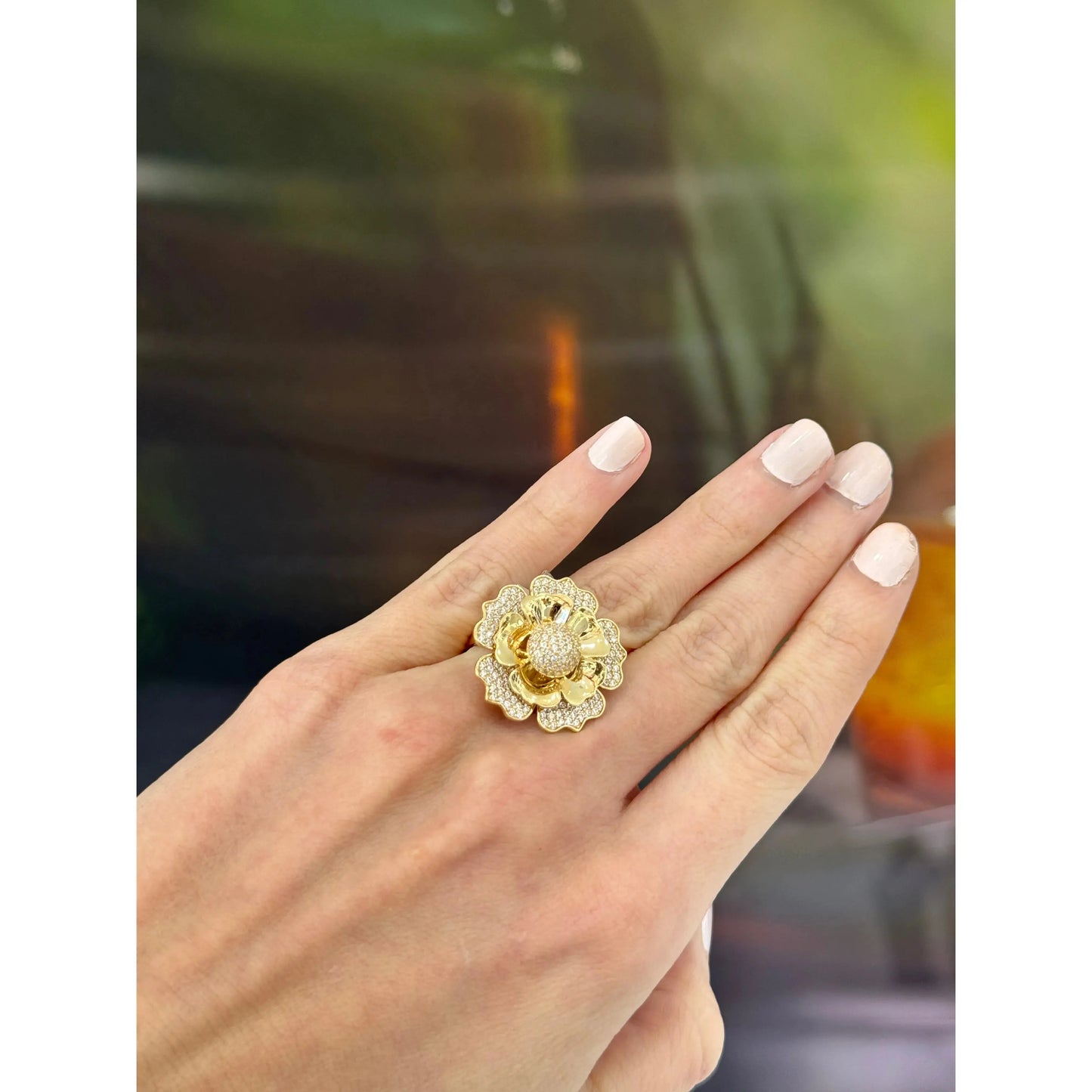 14K Flower Ring Miami Jewelry
