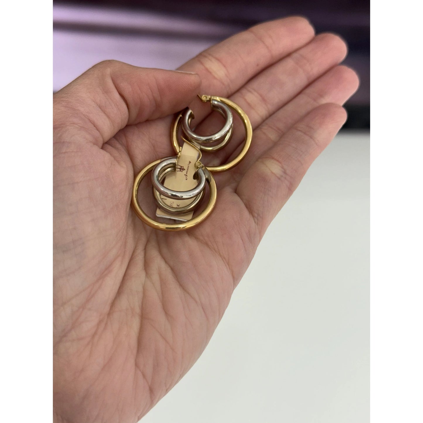 14K Two Tone Hoop