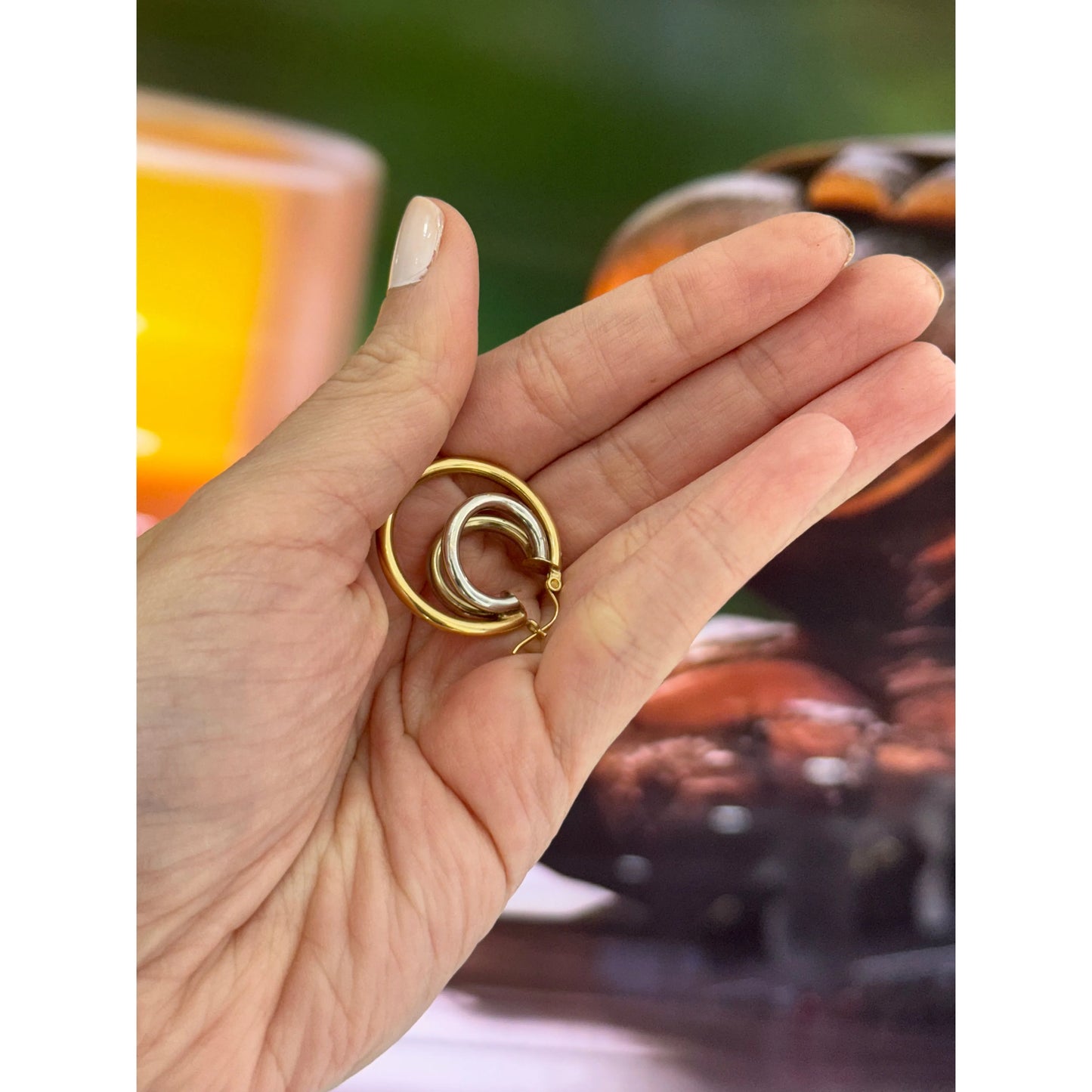 14K Two Tone Hoop