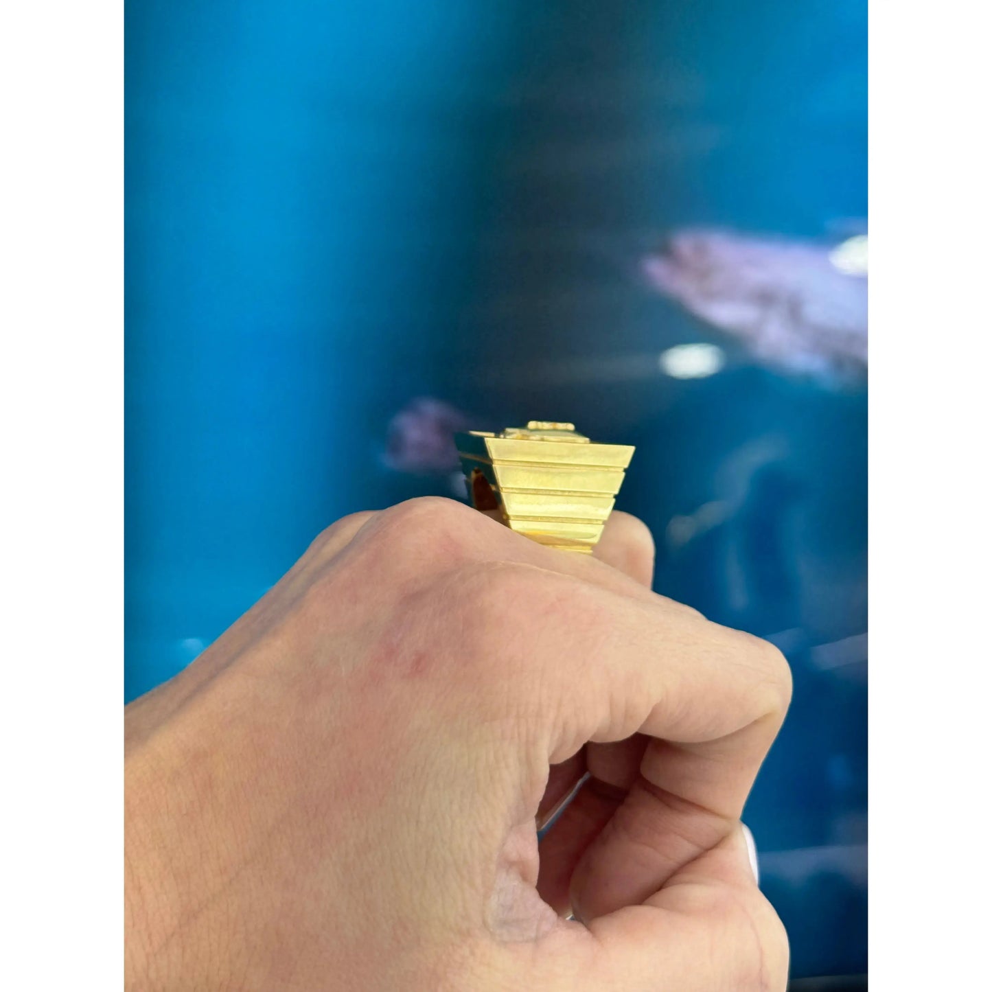 10K Square Money Ring Miami Jewelry