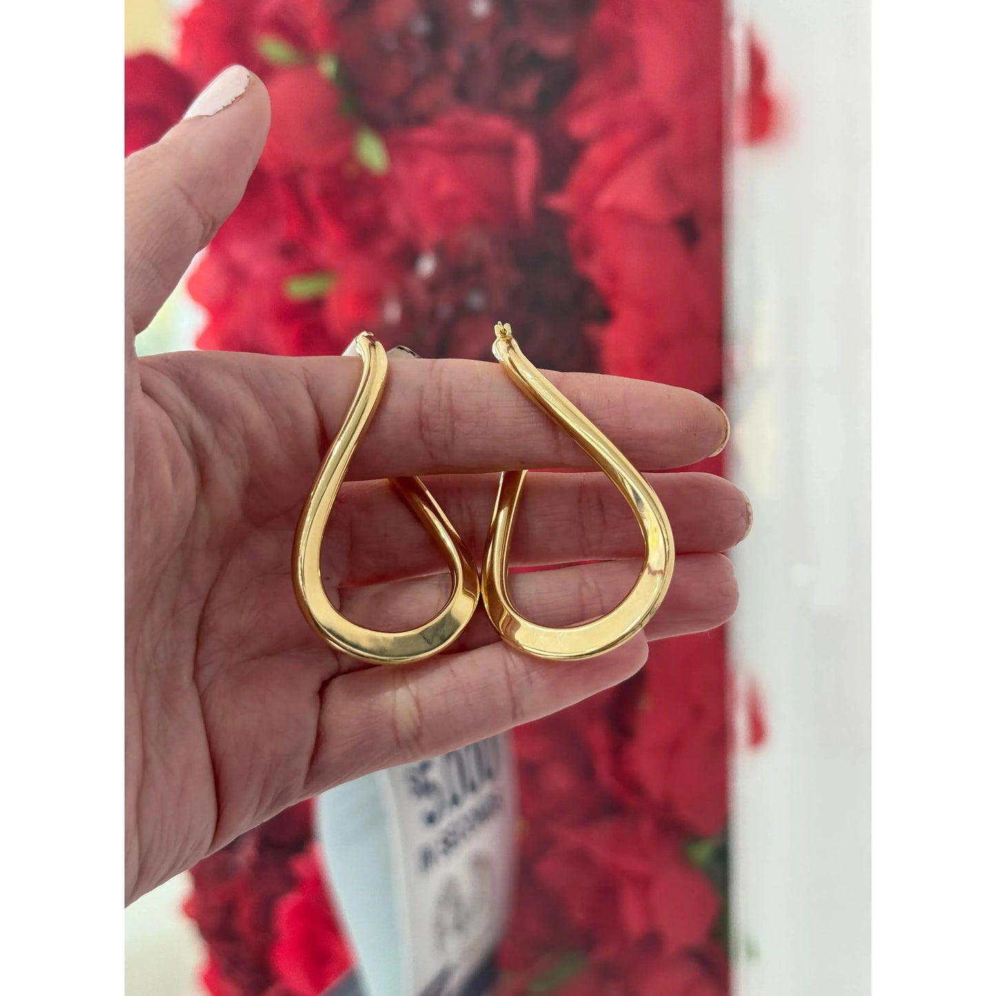 14K Wave Hoop Miami Jewelry