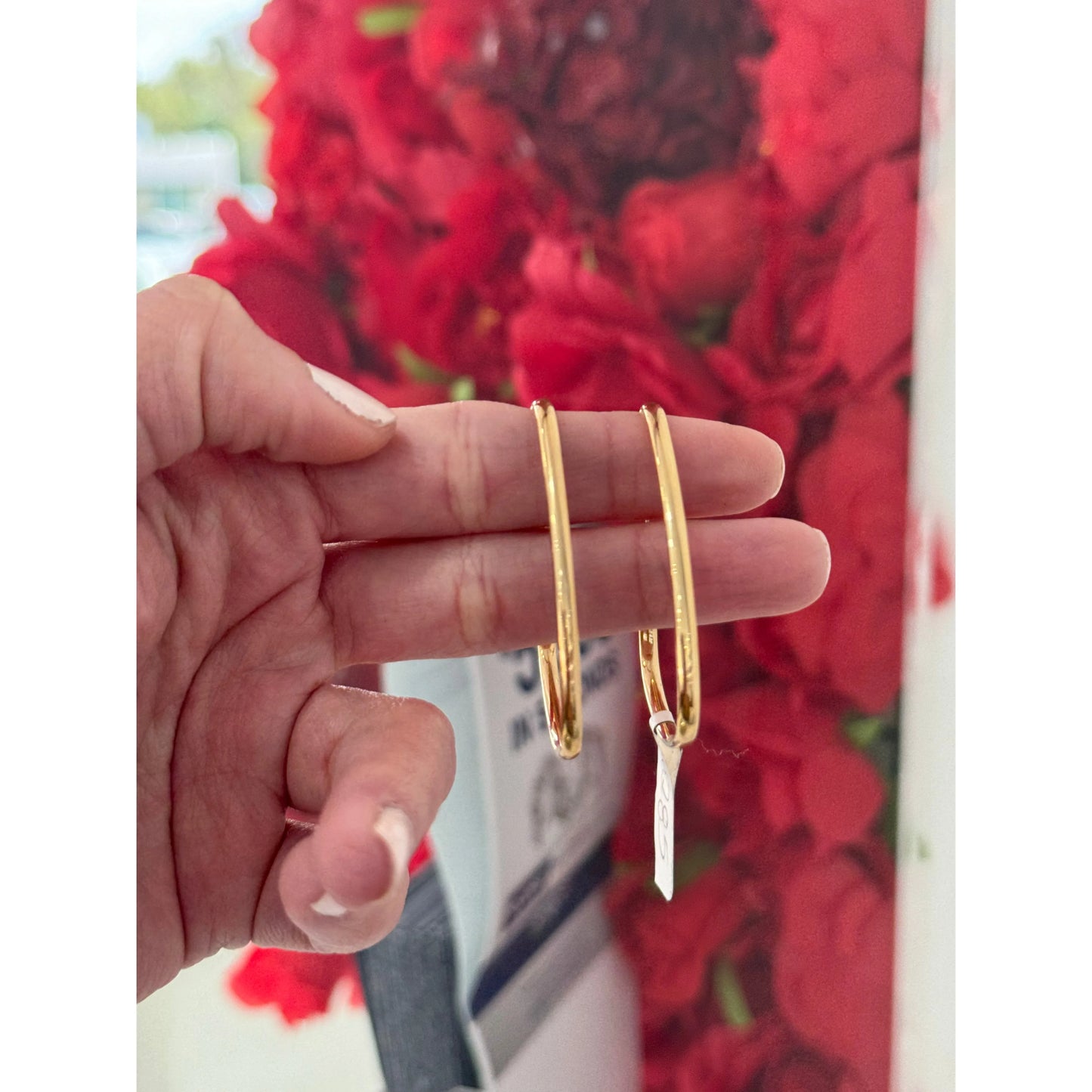 14K Triangle Hoop