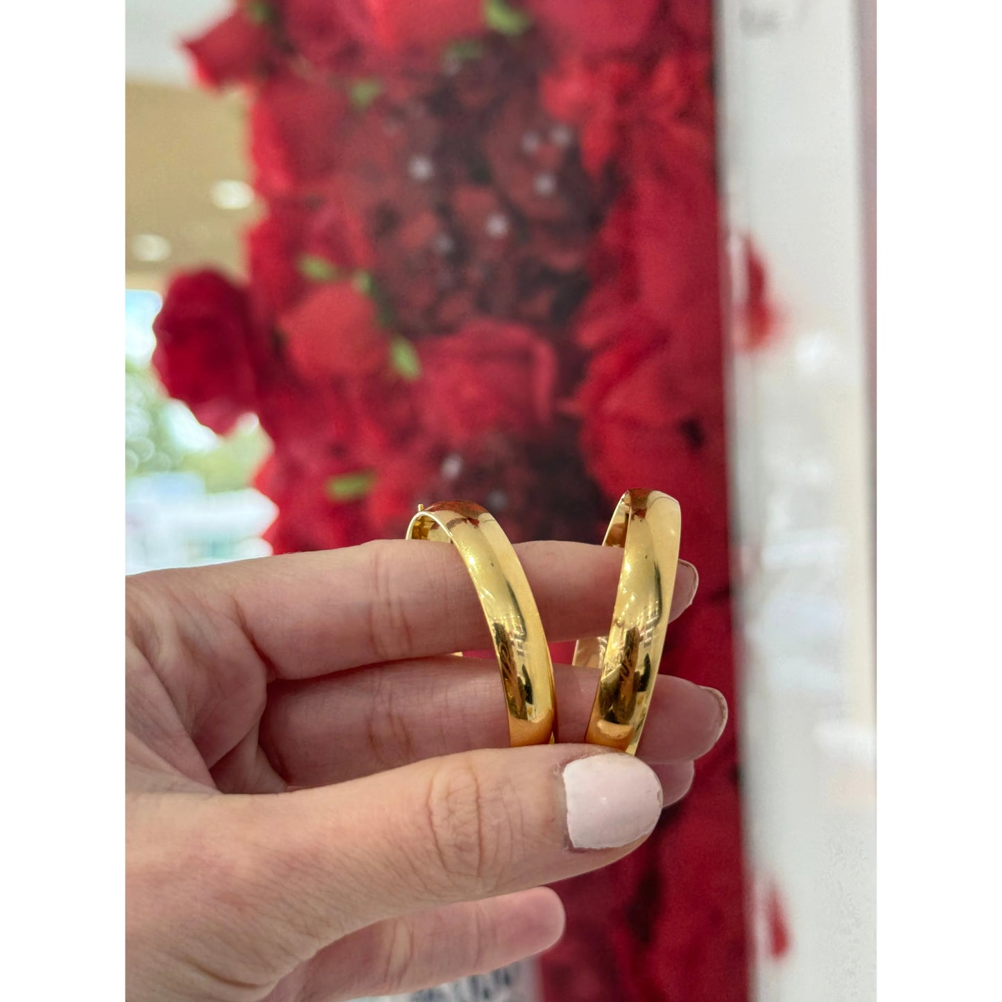 14K Plain Medium Hoop