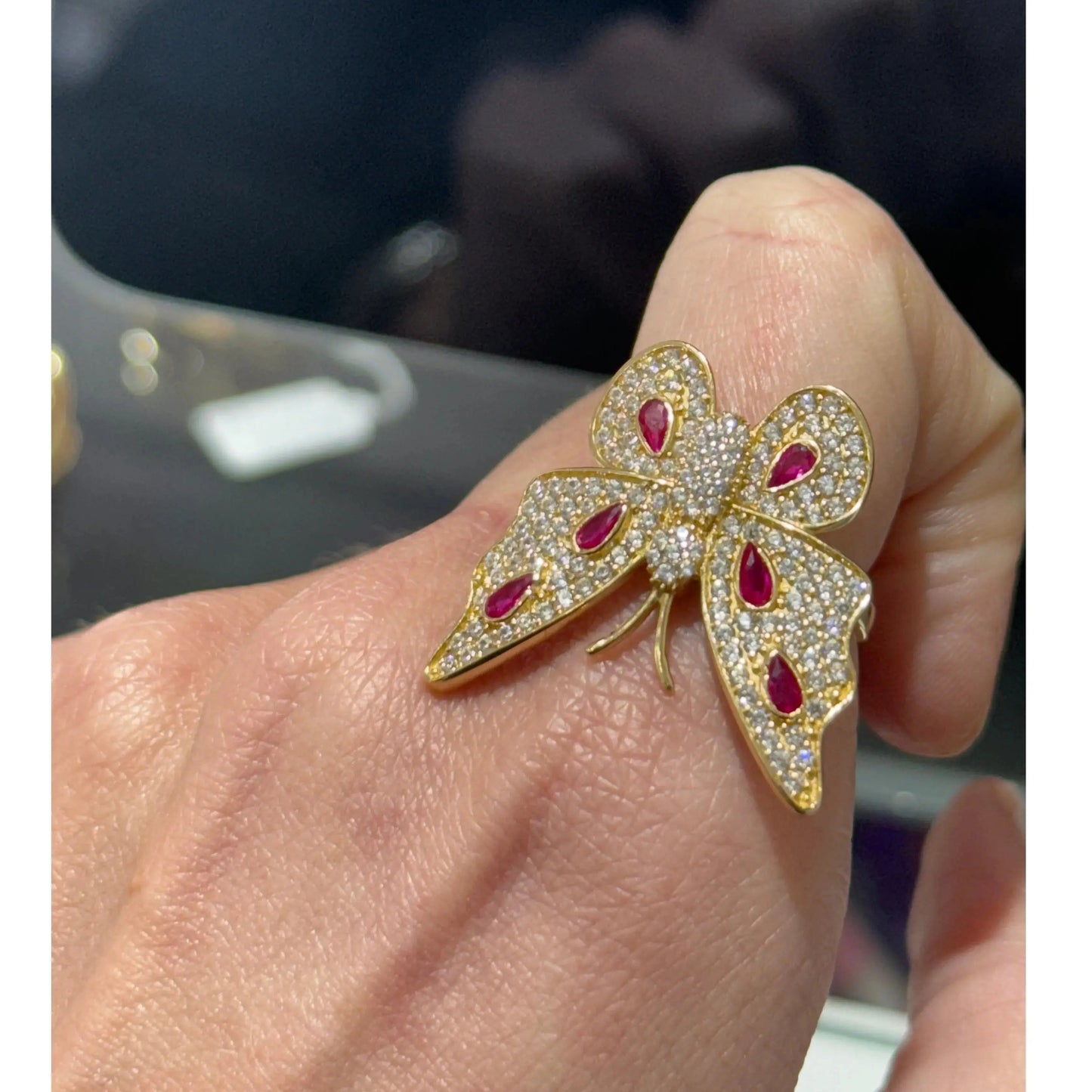 14K Butterfly Ring Miami Jewelry