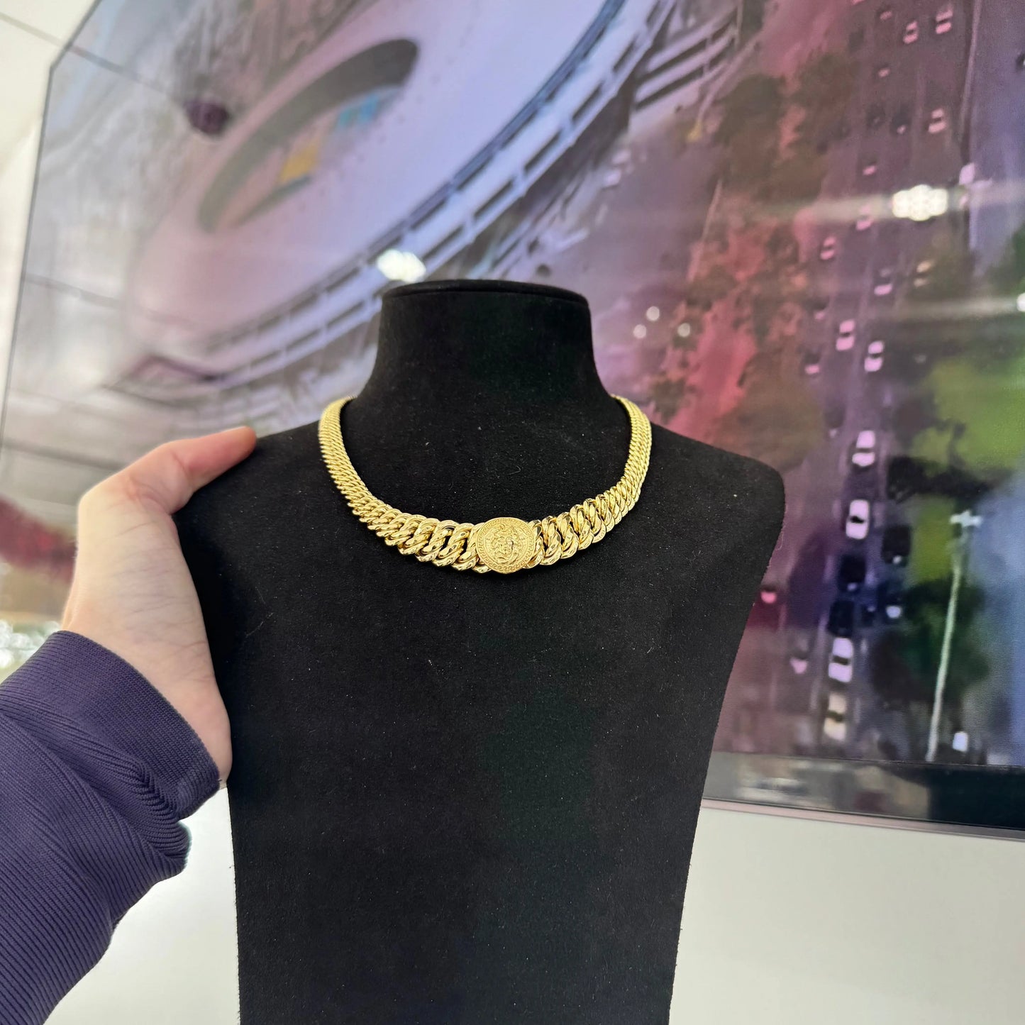 14K Medusa Necklace Miami Jewelry