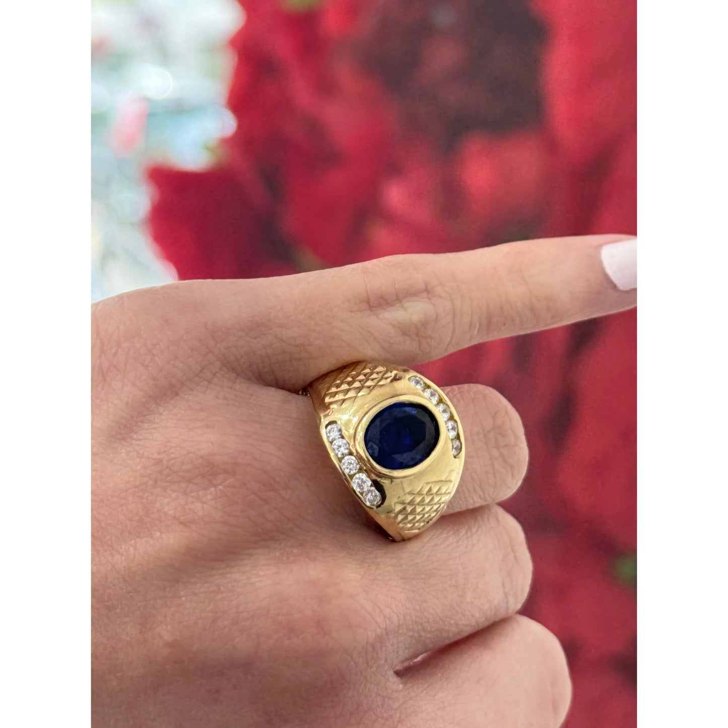 10K Blue Stone Ring