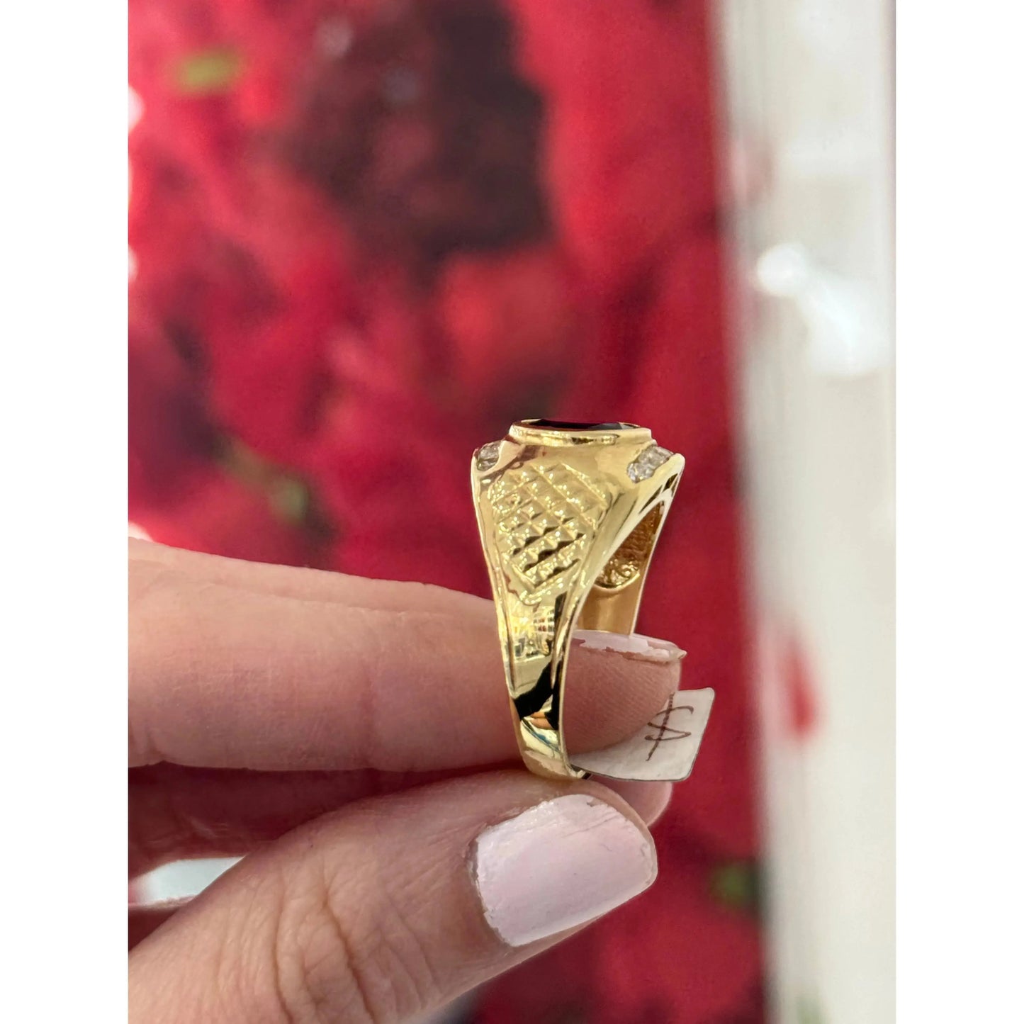 10K Blue Stone Ring Miami Jewelry