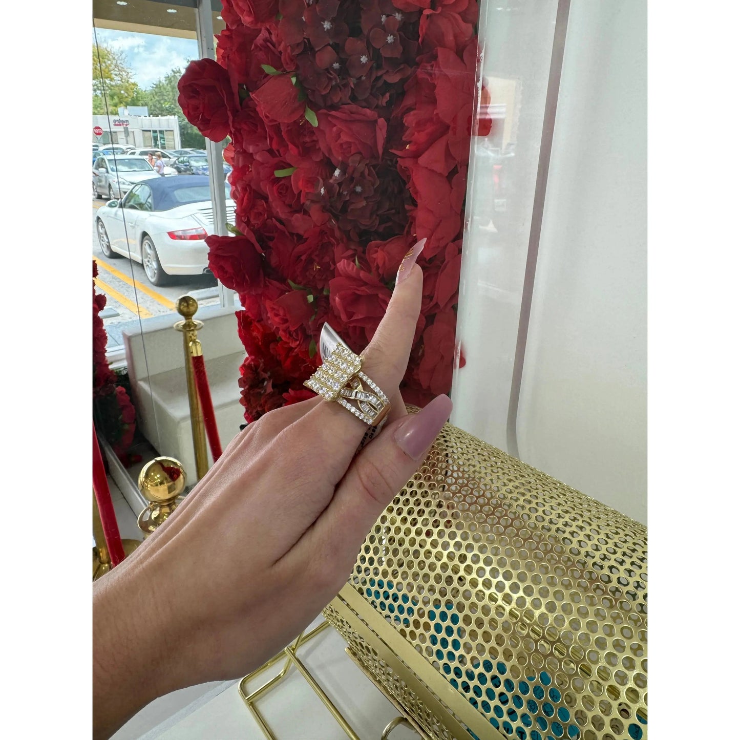 14K Square Ring Miami Jewelry
