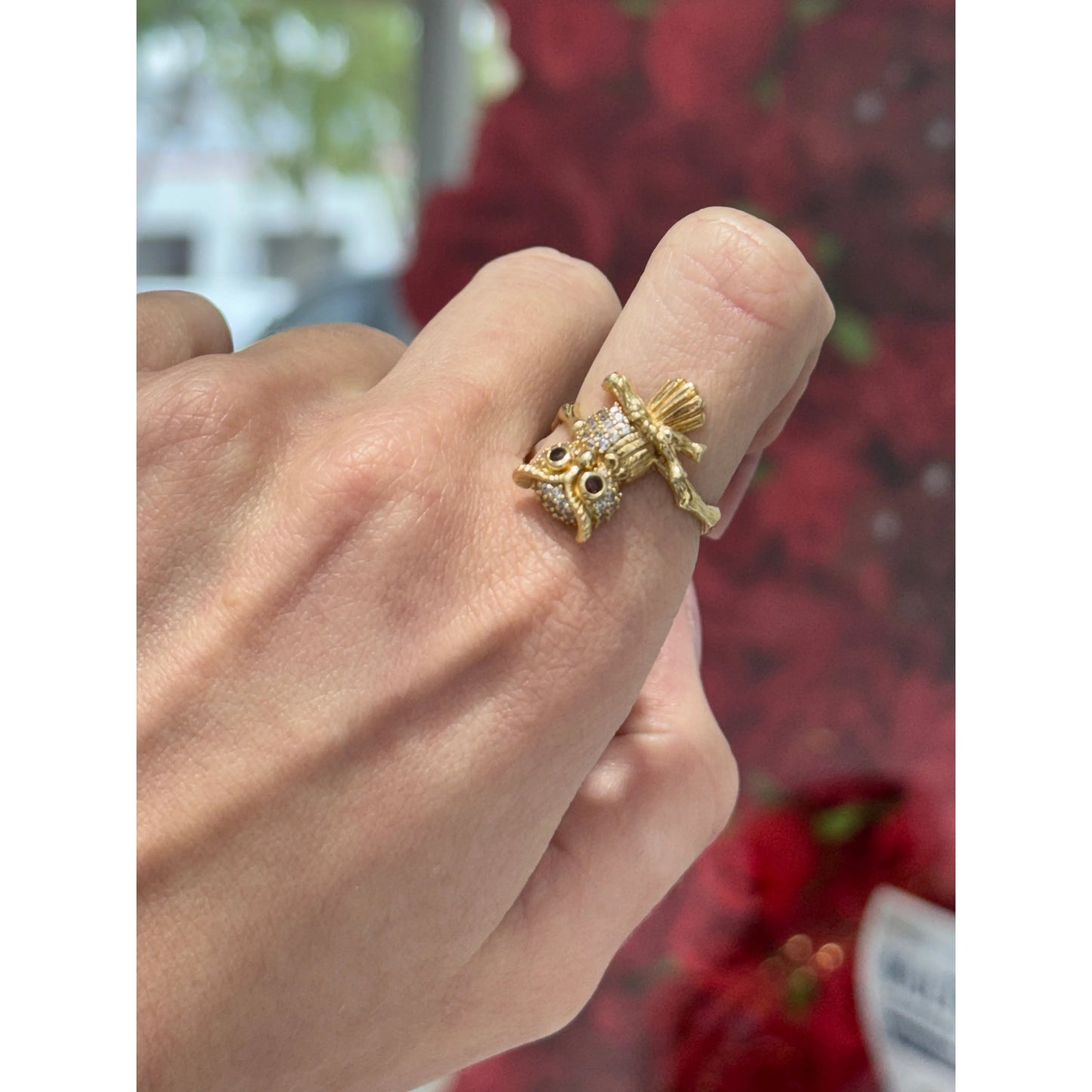 14K Owl Ring