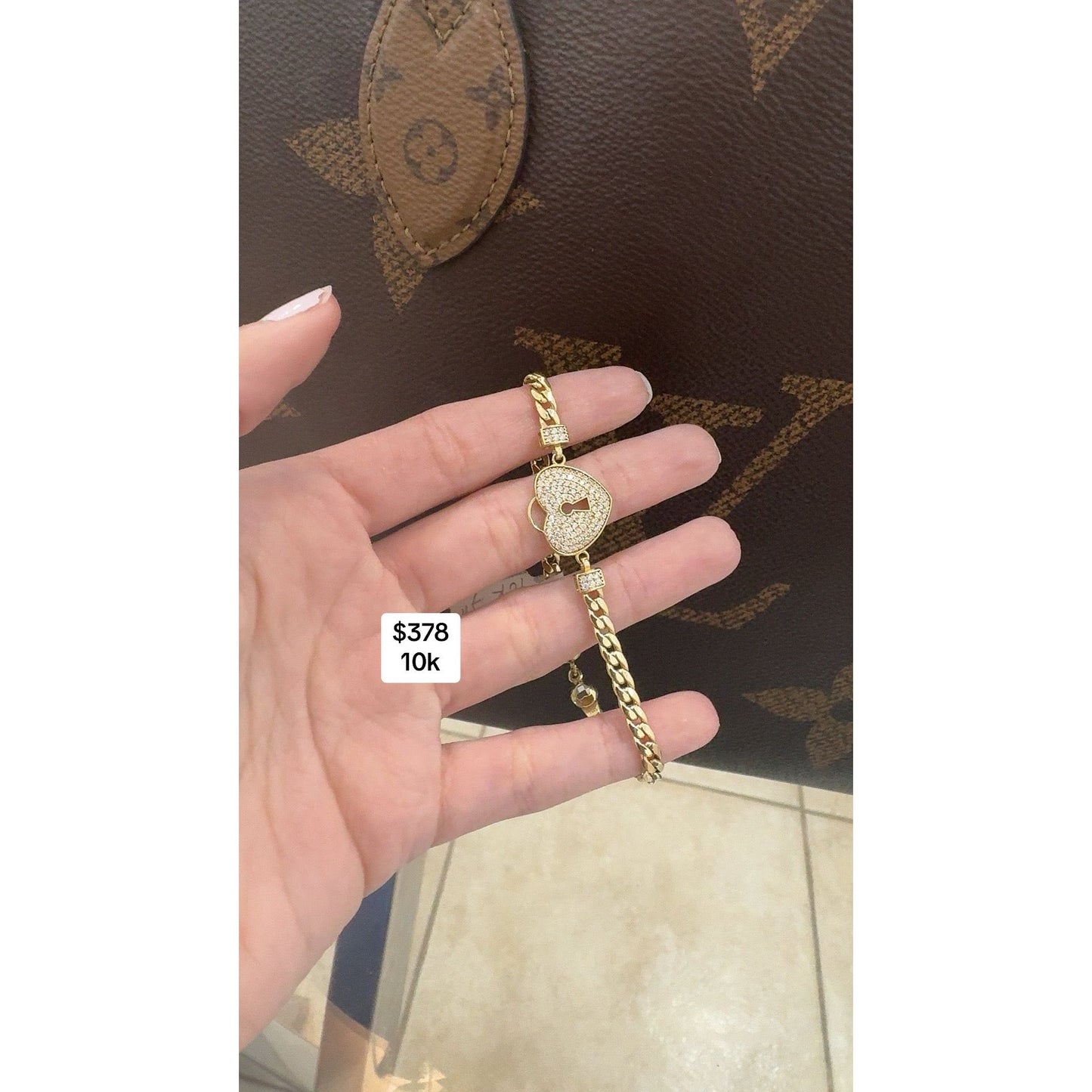 10K Heart Bracelet