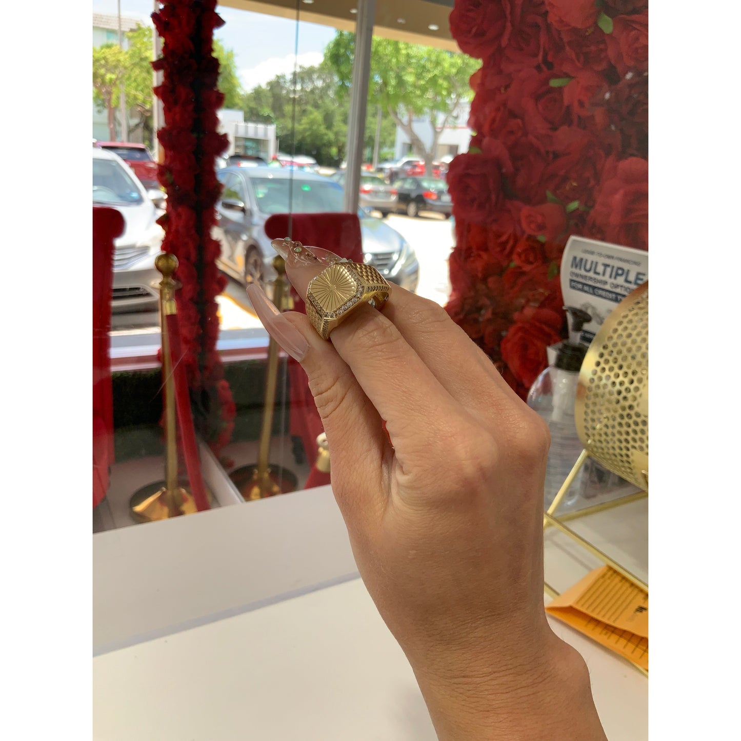 14K Square Ring