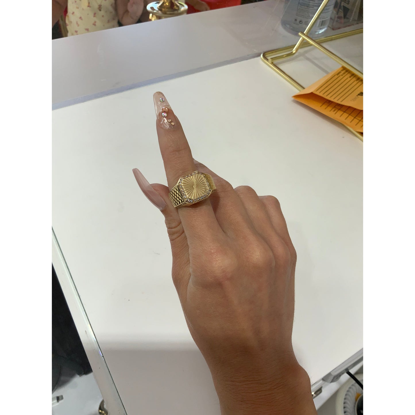 14K Square Ring