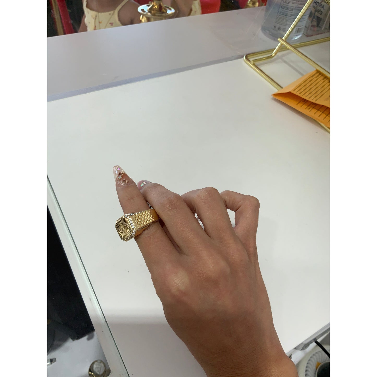 14K Square Ring