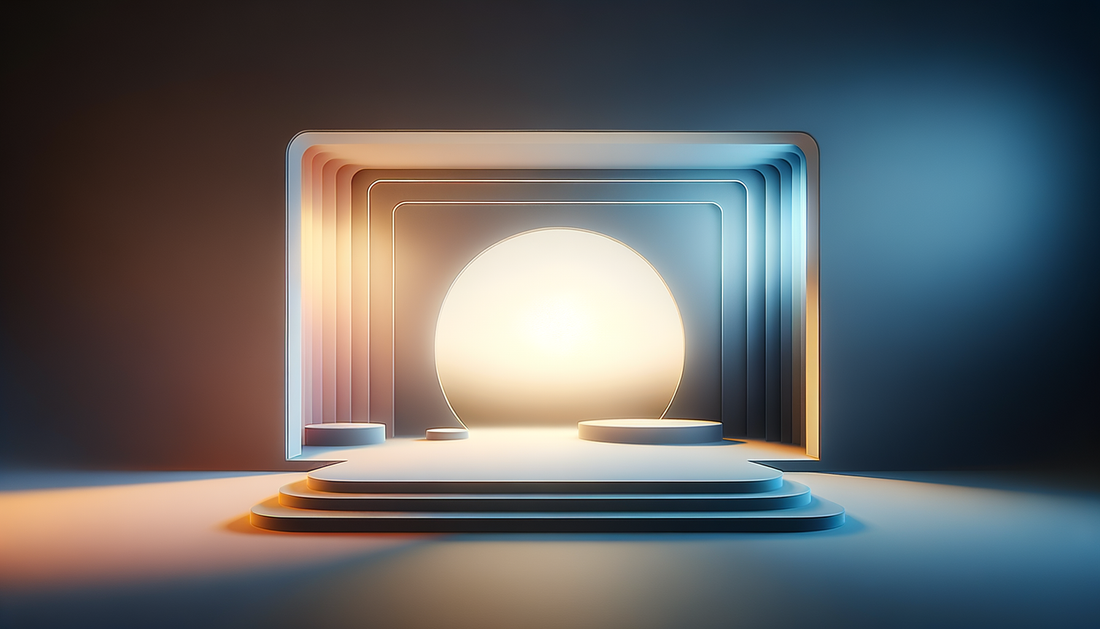 soft abstract shapes in blue and beige tones with gentle lighting