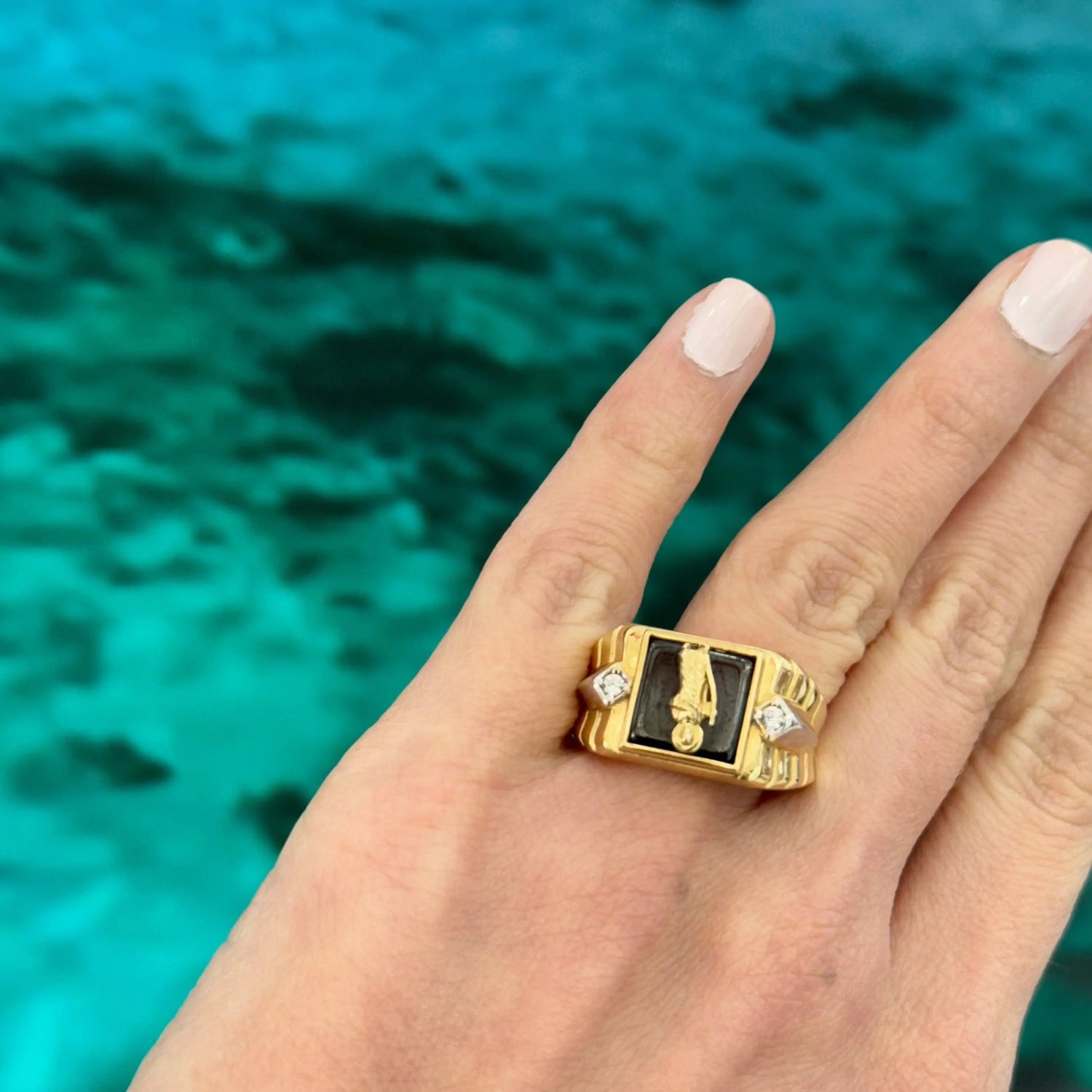 14K Men's Ring - Miami Jewelry 