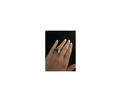 10K Black Stone Ring