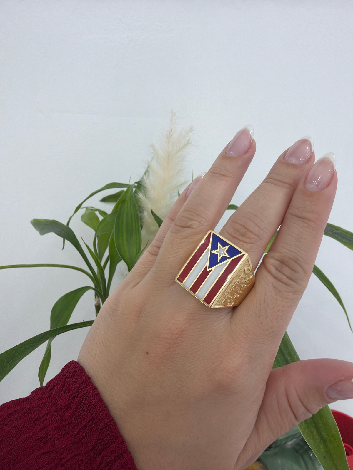 14k Puerto Rico  flag ring