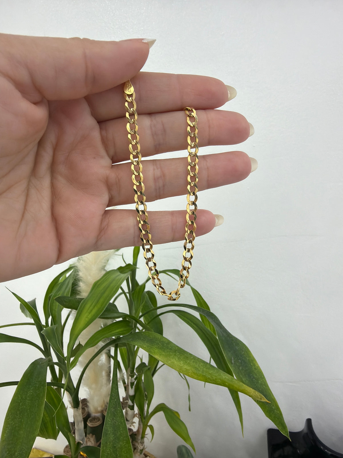 14k 4.5mm corte brillo Anklet
