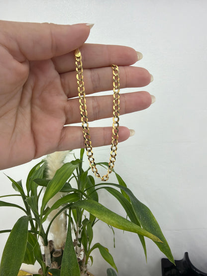14k 4.5mm corte brillo Anklet