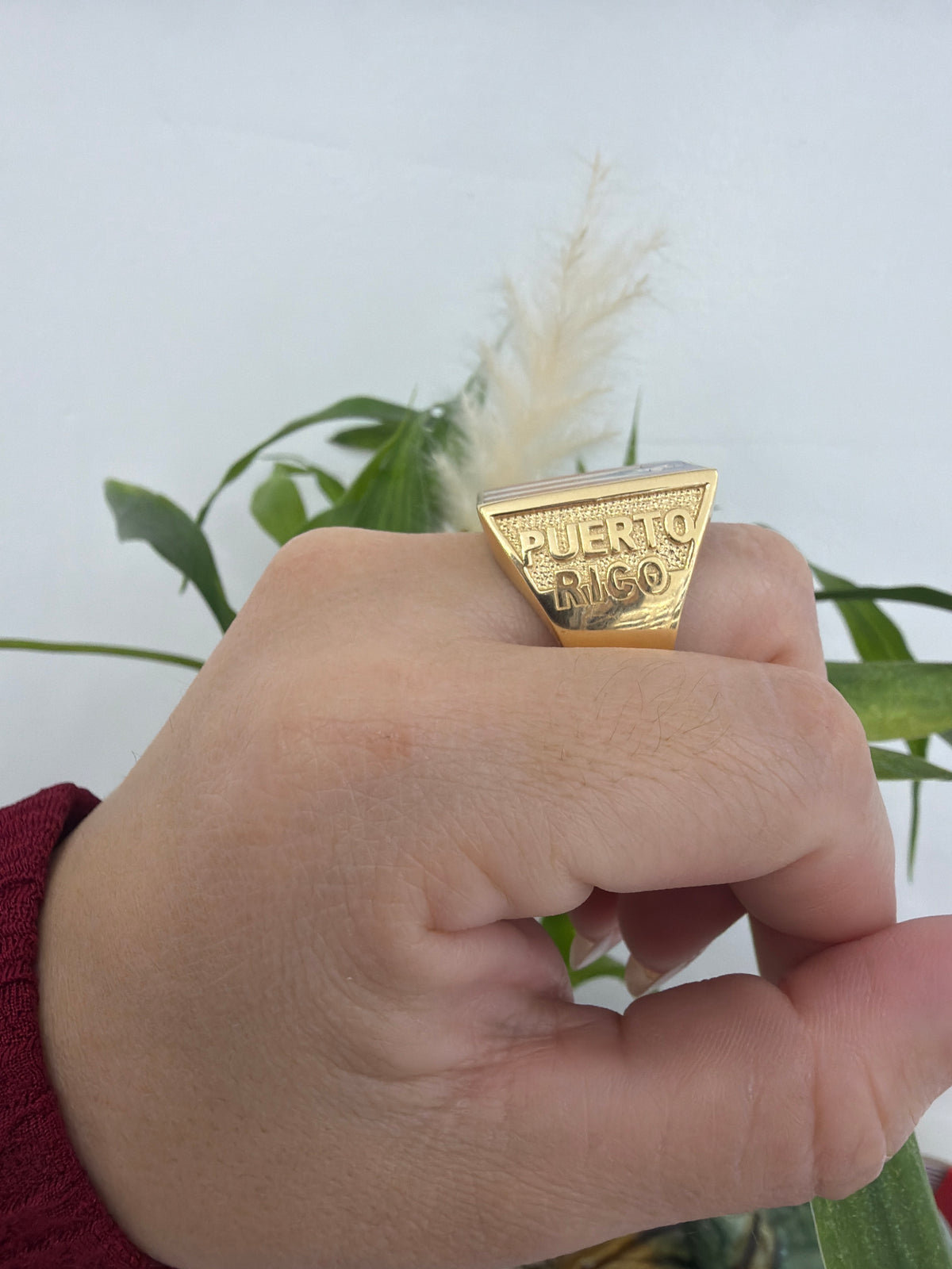14k Puerto Rico  flag ring
