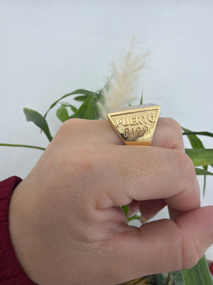 14k Puerto Rico  flag ring