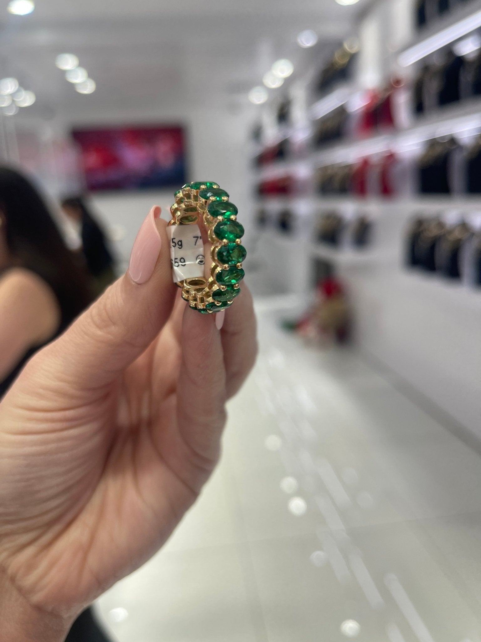 10K Green Stone Ring - Miami Jewelry