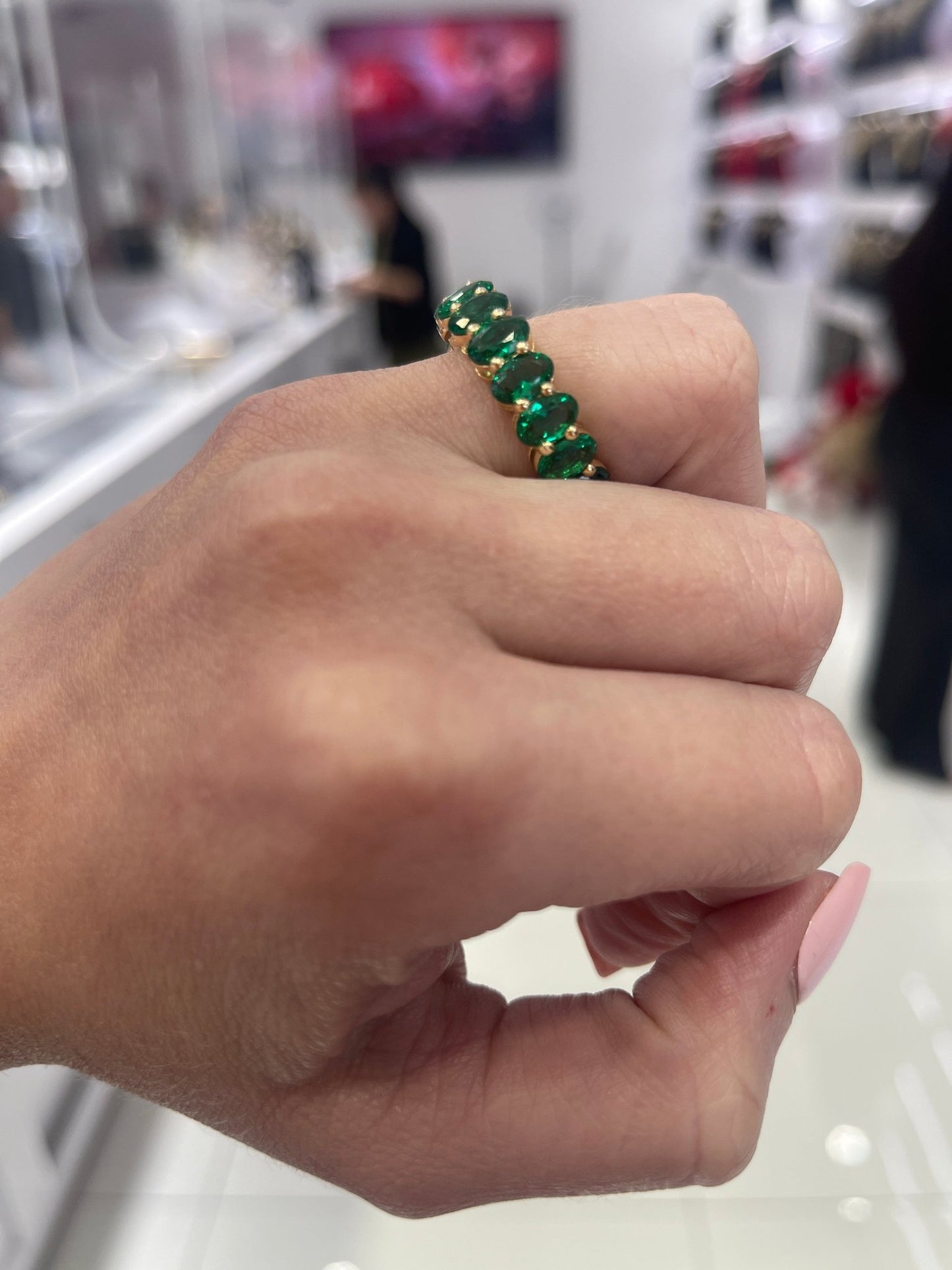 10K Green Stone Ring - Miami Jewelry