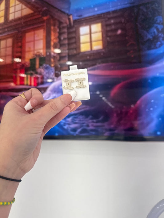 10K Large CC Earrings - Miami Jewelry