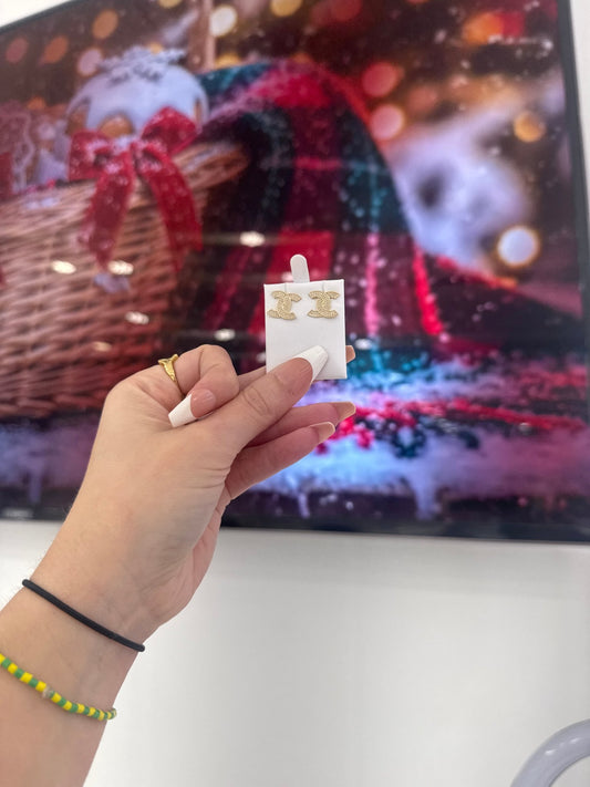 10K Small CC Earrings - Miami Jewelry