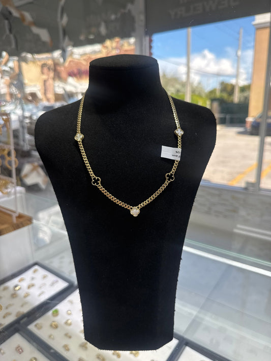 10K White & Black Necklace - Miami Jewelry