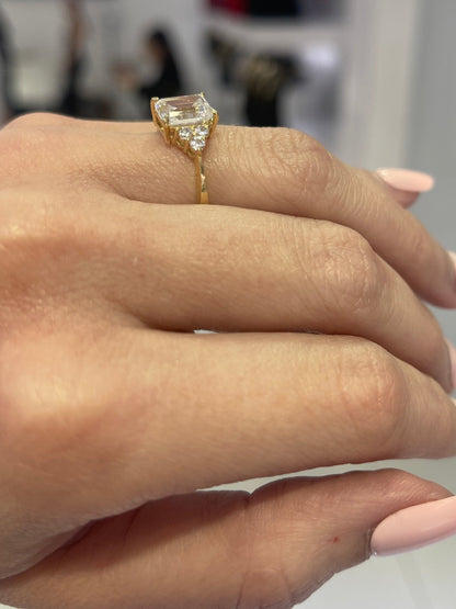 10K White Square Ring - Miami Jewelry