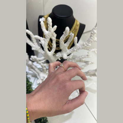 10K White Stone Ring - Miami Jewelry