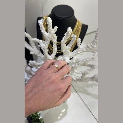 10K White Stone Ring - Miami Jewelry