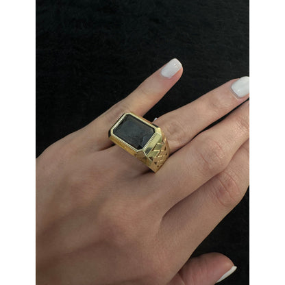 10K Black Stone Ring