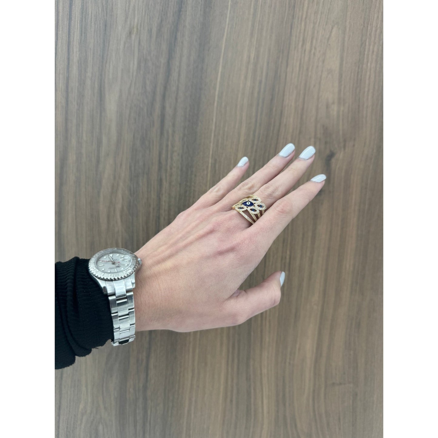 14K Evil Eye Ring - Miami Jewelry